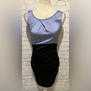 Maria Bianco Nero Blue And Black Women Dress 100% Silk Blend Size Medium